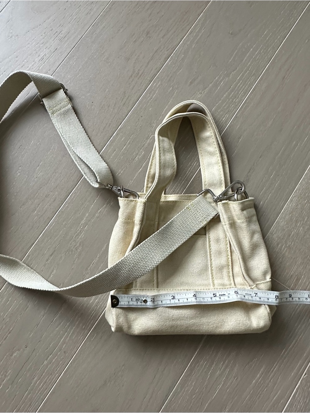 BDG Cream Canvas Mini Crossbody Tote